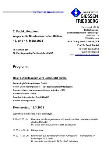 Programm - und Biotechnologie (KMUB)