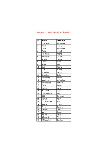 (Liste Teilnehmer BT_BPT4-Einf\374hrung in die BVT SS2011 Ver ...