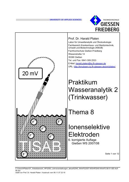 WAn2P, Thema 8 - und Biotechnologie (KMUB)