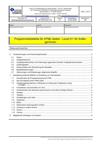 Standardarbeitsanweisung SAA-015