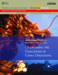 China Report: Studies in Operations and Strategy - Knowledge ...