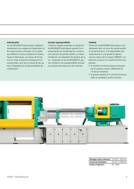 Informations de base - gamme des prestations - Arburg