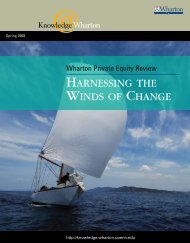 harnessing the winds of change - Knowledge@Wharton - University ...