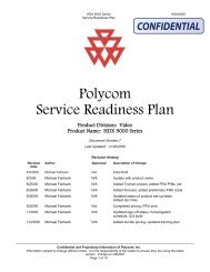 Service Readiness Plan - Knowledge Base - Polycom