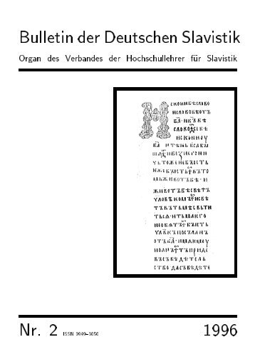 Bulletin der Deutschen Slavistik 1996 - Kodeks