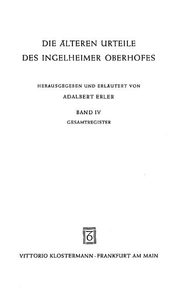 die alteren urteile des ingelheimer oberhofes - Koeblergerhard.de