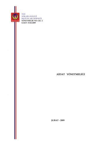 AİDAT YÖNETMELİĞİ - TED Ankara Koleji Mezunları Derneği