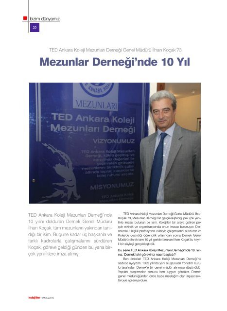 102. Sayı - TED Ankara Koleji Mezunları Derneği