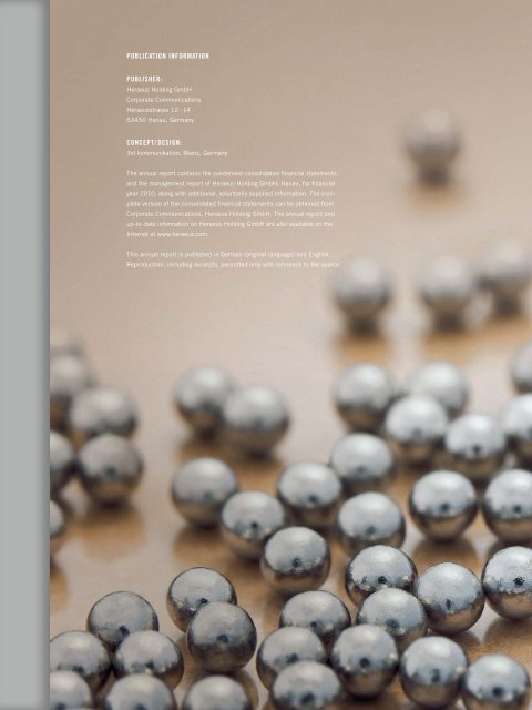 Annual Report 2010 - About Heraeus