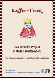 Informationsbroschüre zum Trickfilm-Wettbewerb Koffer-Trick