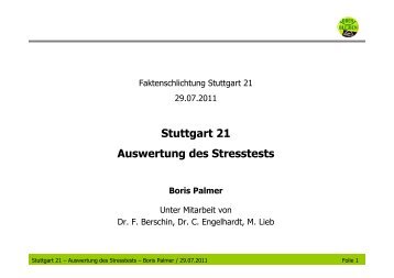 Auswertung des Stresstest - Schlichtung Stuttgart 21