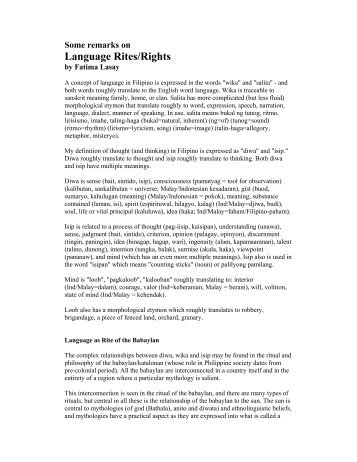 Some Remarks on Language Rites/Rights - Korakora