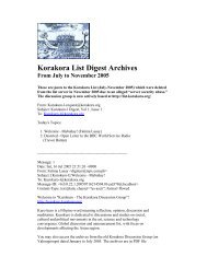 Korakora List Digest Archives