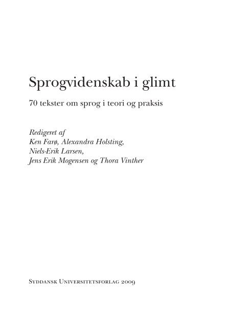 Sprogvidenskab i glimt - Det Danske Sprog- og Litteraturselskab