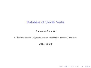 Database of Slovak Verbs