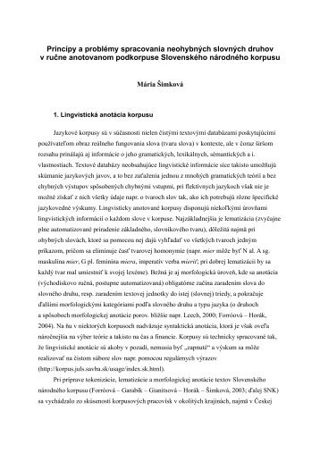 2006-simkova-principy a problemy.pdf - Slovenský národný korpus ...