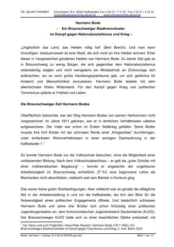 Hermann Bode - Justizgeschichte Aktuell