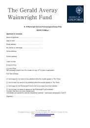 Essay Prize Application Form - University of Oxford
