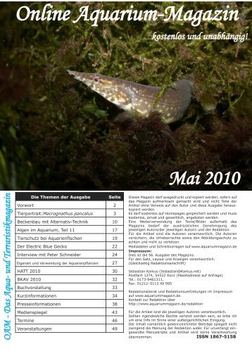 Online Aquarium-Magazin Mai 2010 - Die Wirbellosen