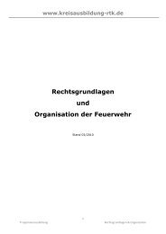 Rechtsgrundlagen und Organisation der Feuerwehr