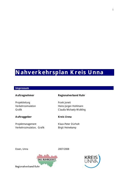 Nahverkehrsplan 07 - Kreis Unna