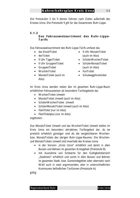 Nahverkehrsplan 07 - Kreis Unna