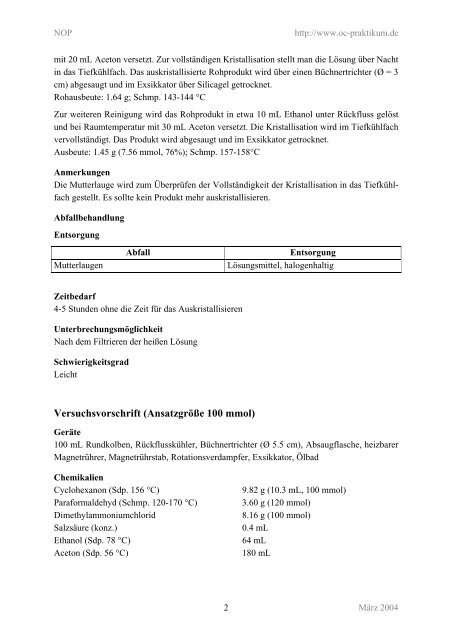 Synthesevorschrift als PDF-File zum Ausdrucken - kriemhild