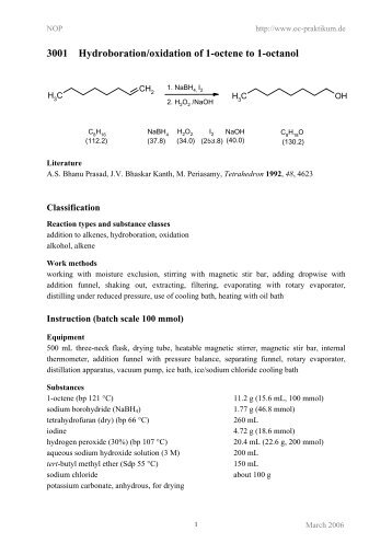 3001 Hydroboration/oxidation of 1-octene to 1-octanol - kriemhild