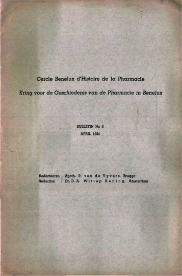 1954-008 geschiedenis/histoire pharmacie - Kringgeschiedenis