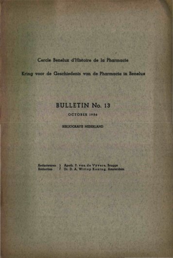 1956-013 geschiedenis/histoire pharmacie - Kringgeschiedenis