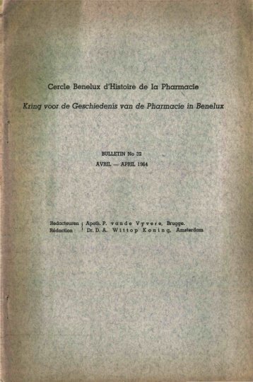 1964-032 geschiedenis/histoire pharmacie - Kringgeschiedenis