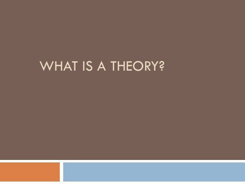 Theory testing