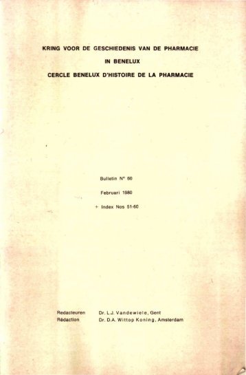 1980-060 geschiedenis/histoire pharmacie - Kringgeschiedenis