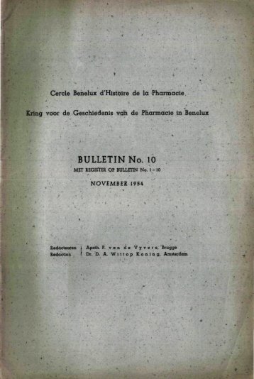 1954-010 geschiedenis/histoire pharmacie - Kringgeschiedenis