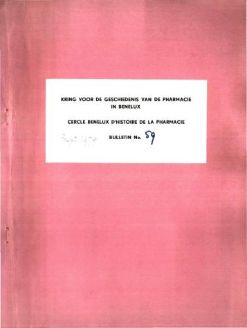 1979-059 geschiedenis/histoire pharmacie - Kringgeschiedenis