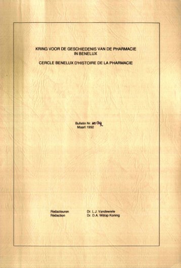 1992-082 geschiedenis/histoire pharmacie - Kringgeschiedenis