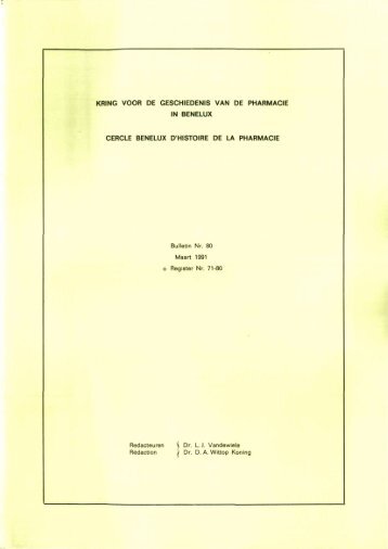 1991-080 geschiedenis/histoire pharmacie - Kringgeschiedenis