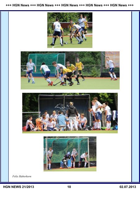 02.07.2013 Nr. 21/2013 - Hockey Gesellschaft Nürnberg