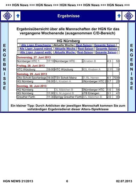 02.07.2013 Nr. 21/2013 - Hockey Gesellschaft Nürnberg