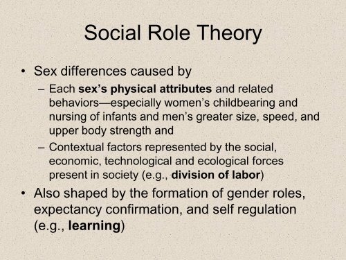 Social role vs. evolutionary theory