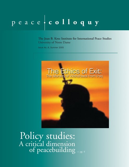 Colloquy Issue 8 - Kroc Institute for International Peace Studies ...