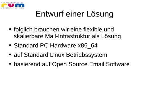 Mail-Infrastruktur - KRUM Server - Universität Mannheim