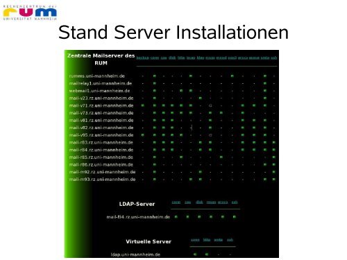 Mail-Infrastruktur - KRUM Server - Universität Mannheim