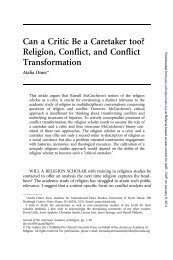 Religion, Conflict, and Conflict Transformation - Kroc Institute for ...