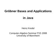 Gröbner Bases and Applications in Java - KRUM Server