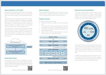 Information Flyer - Karlsruhe School of Optics & Photonics - KIT