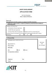 ksop scholarship application form - Karlsruhe School of Optics ...