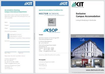 Flyer Accomodation - Karlsruhe School of Optics & Photonics - KIT