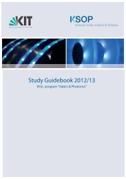 Study Guidebook - Karlsruhe School of Optics & Photonics - KIT