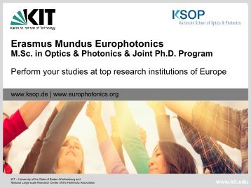 Presentation - Karlsruhe School of Optics & Photonics - KIT